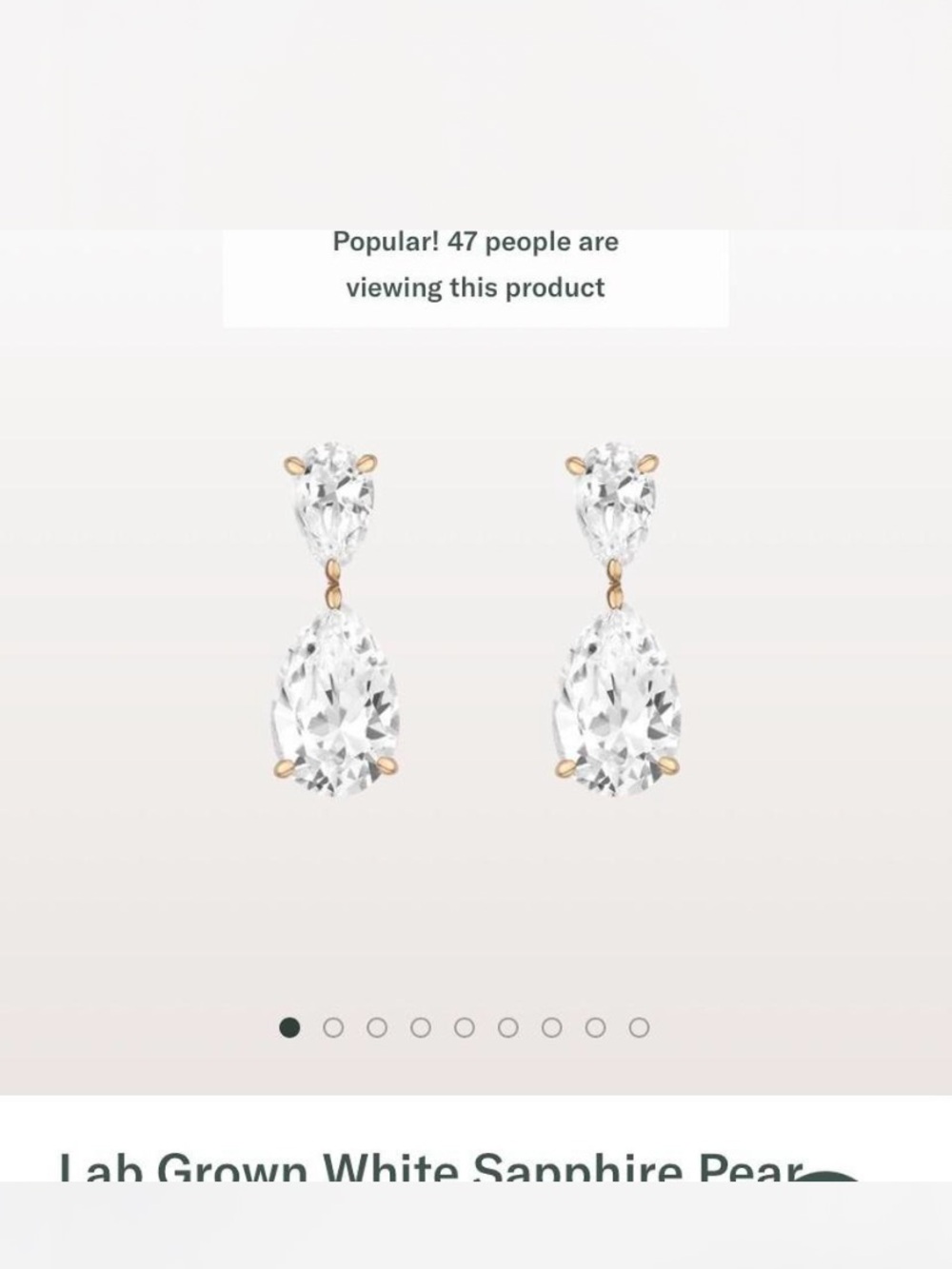 Aurate Gold-Tone Pear Drop Earrings with White Stones